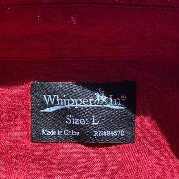 NWOT📌Whipper In Red Long Button Down Collar Shirt - Picture 14 of 16